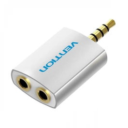 Vention BDAW0 Adaptador de Audio Jack 3.5mm Macho a 2 Hembras, Divisor de Auriculares, Blanco